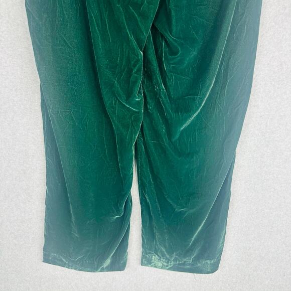 New Old Navy Womans XL Pants Taylor Trouser Pants Green Velvet Wide Leg NWT - Picture 9 of 11